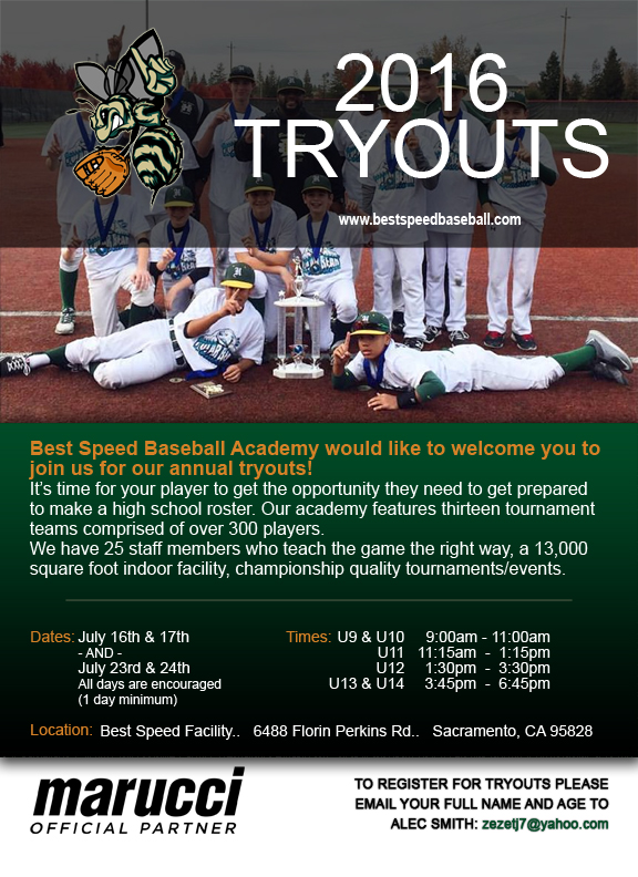 2016 tryouts are here best speed baseball academy baseball tryout flyer
